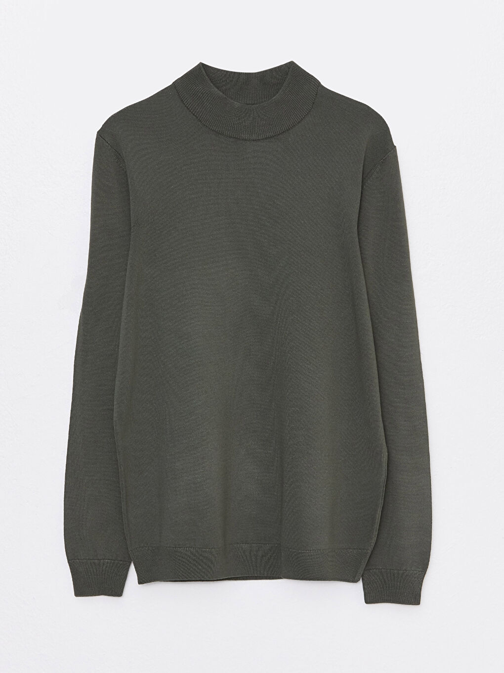 Yeşil Yarım Balıkçı Yaka Uzun Kollu Erkek Triko Kazak-5