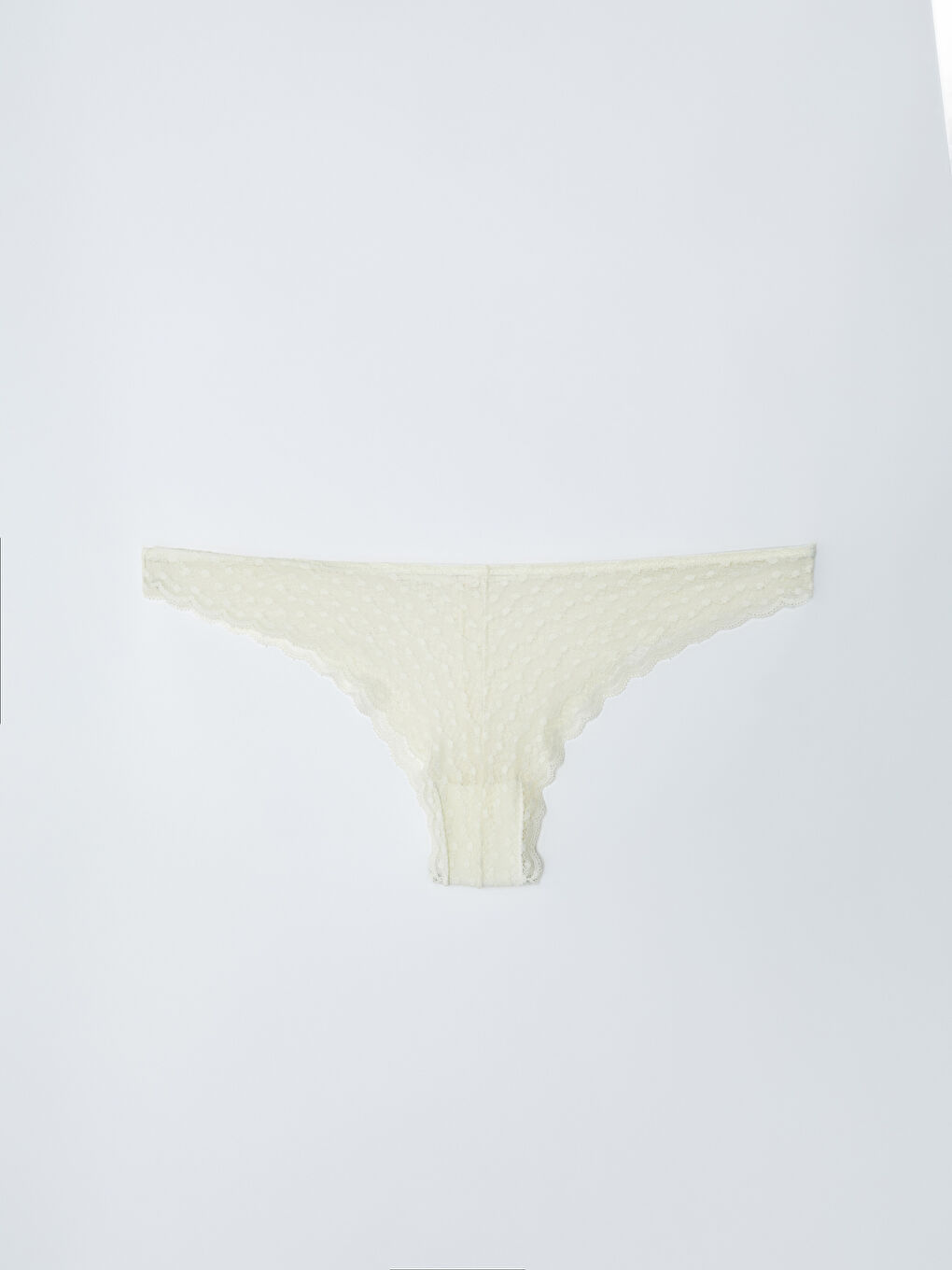 Ekru Dantelli Brazilian Külot