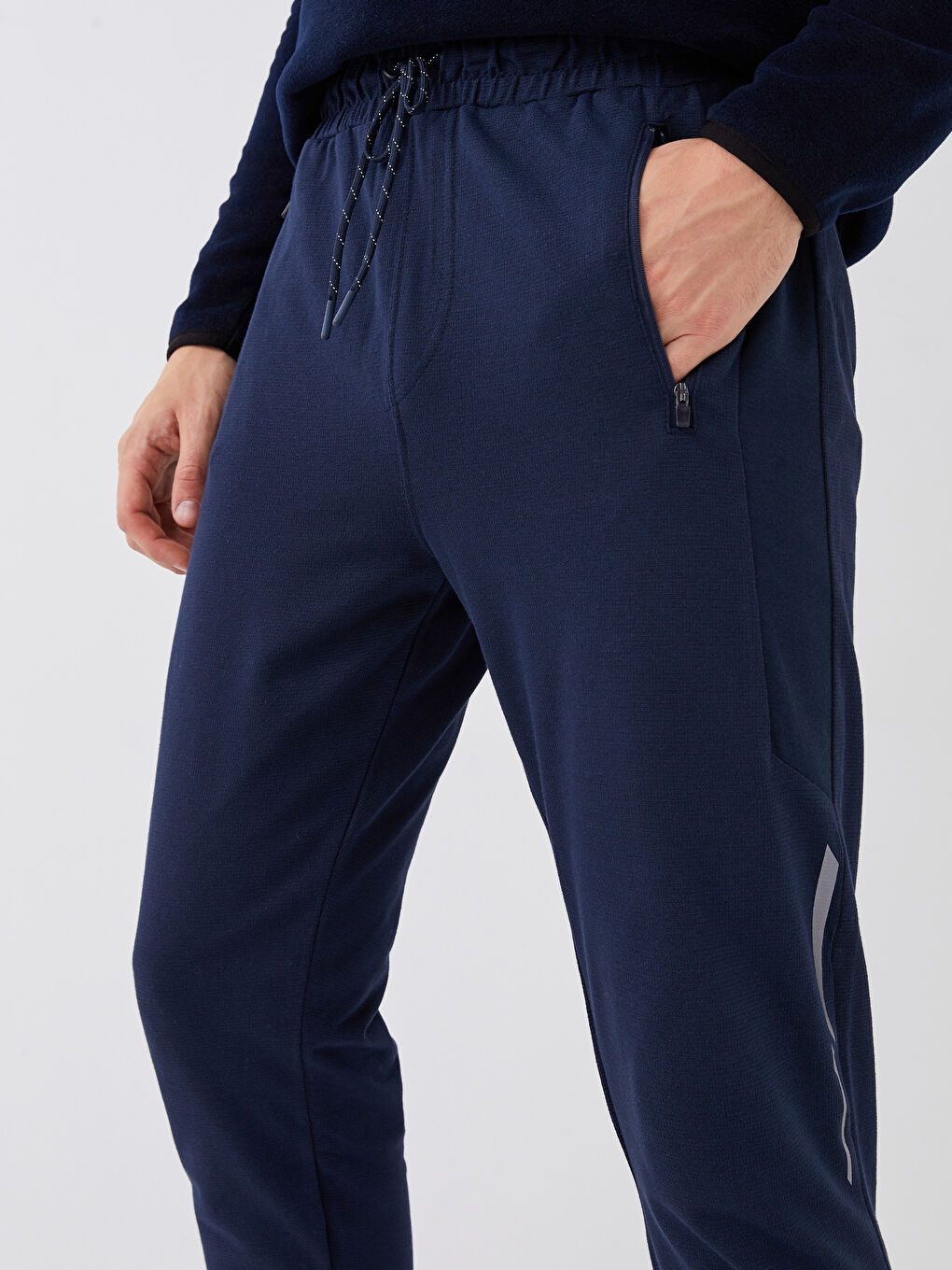 Lacivert Dar Kalıp Erkek Eşofman Altı-2