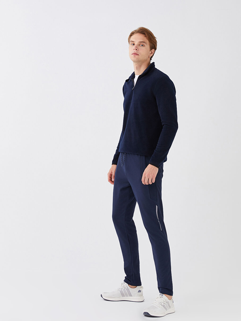 Lacivert Dar Kalıp Erkek Eşofman Altı