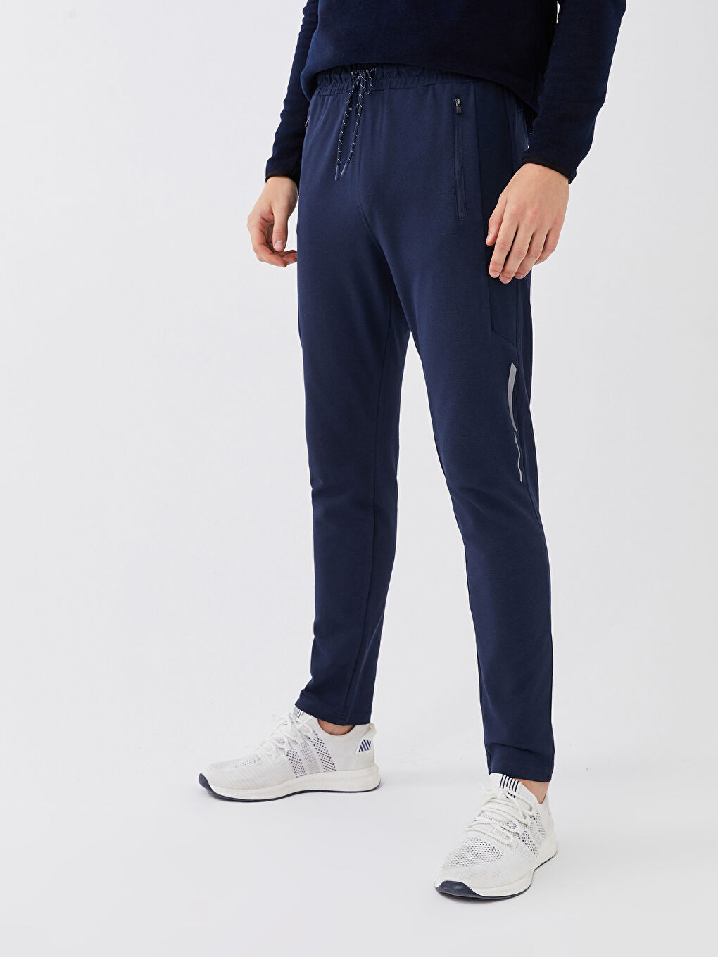 Lacivert Dar Kalıp Erkek Eşofman Altı-3