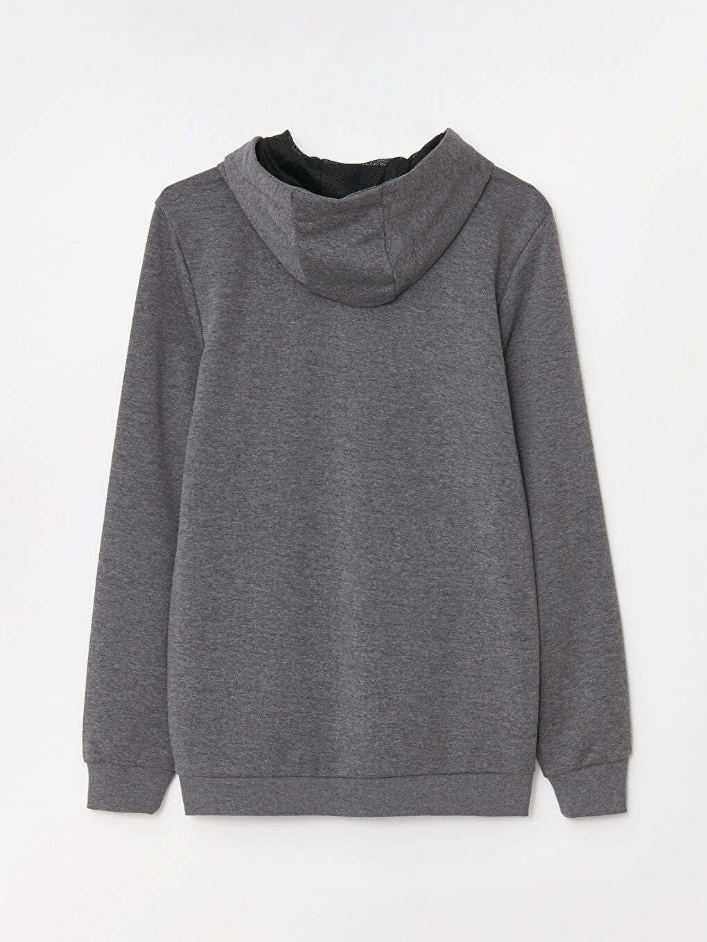 Gri Uzun Kollu Erkek Spor Hoodie-7