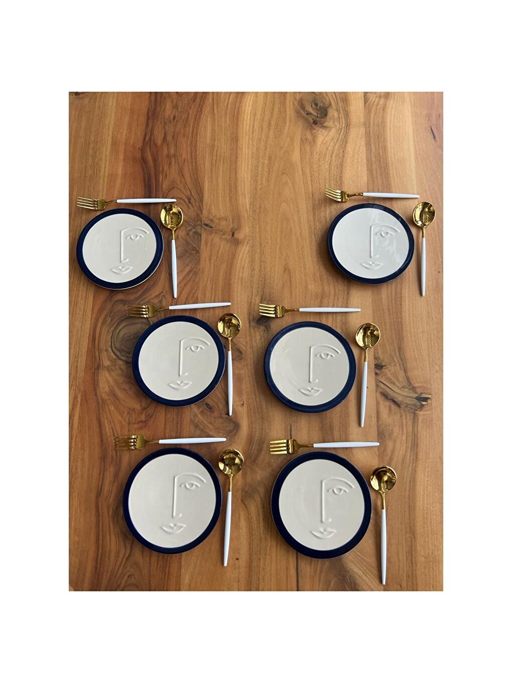 Lacivert Desenli Servis Tabağı-1