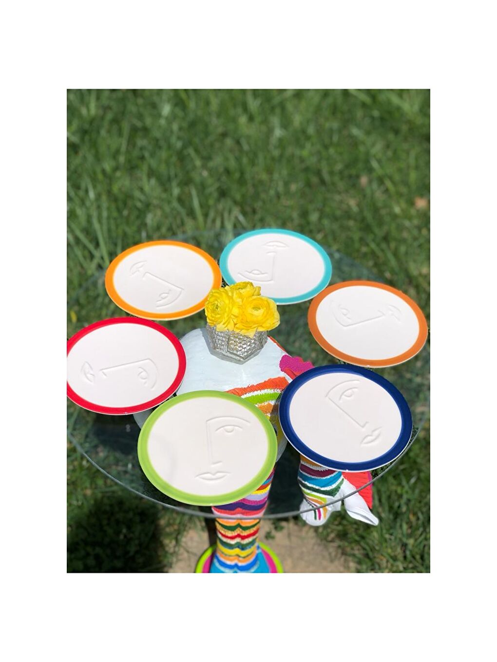 Karışık Desenli Servis Tabağı