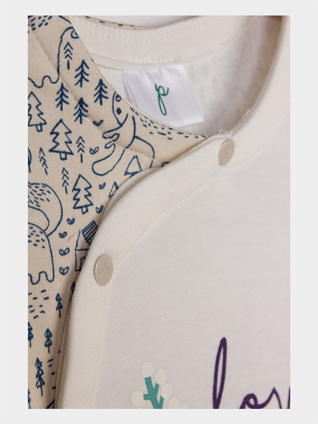 Ekru Bisiklet Yaka Uzun Kollu Erkek Bebek Tulum-2