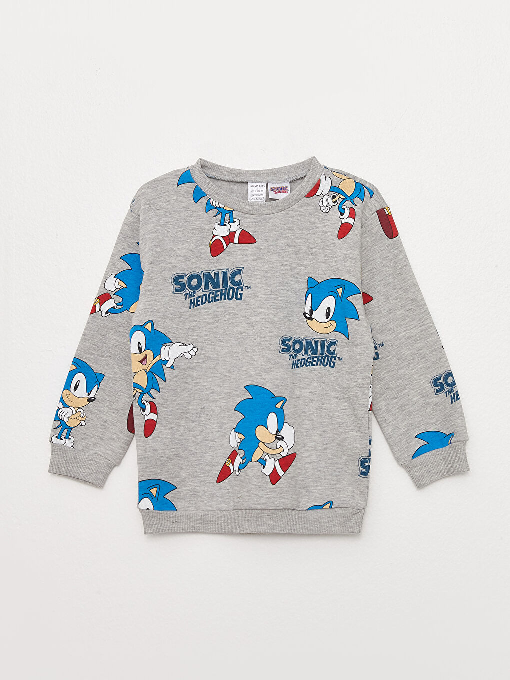 طقم بلوزة بأكمام طويلة برقبة دائرية وسروال رياضي سونيك للأولاد الرضع - عبوة من قطعتين-1