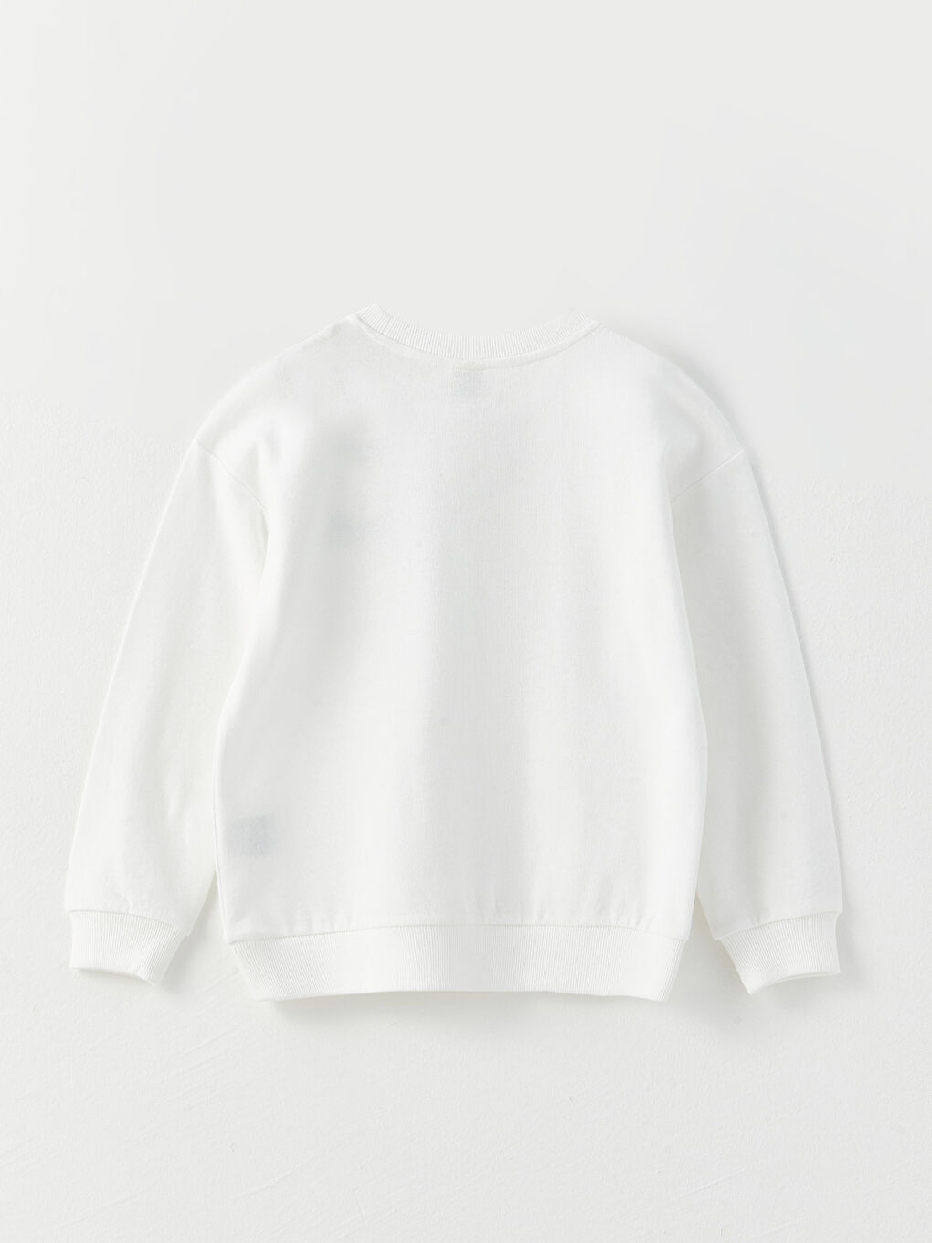 Ekru Bisiklet Yaka Atatürk İmza Baskılı Uzun Kollu Kız Çocuk Sweatshirt-1