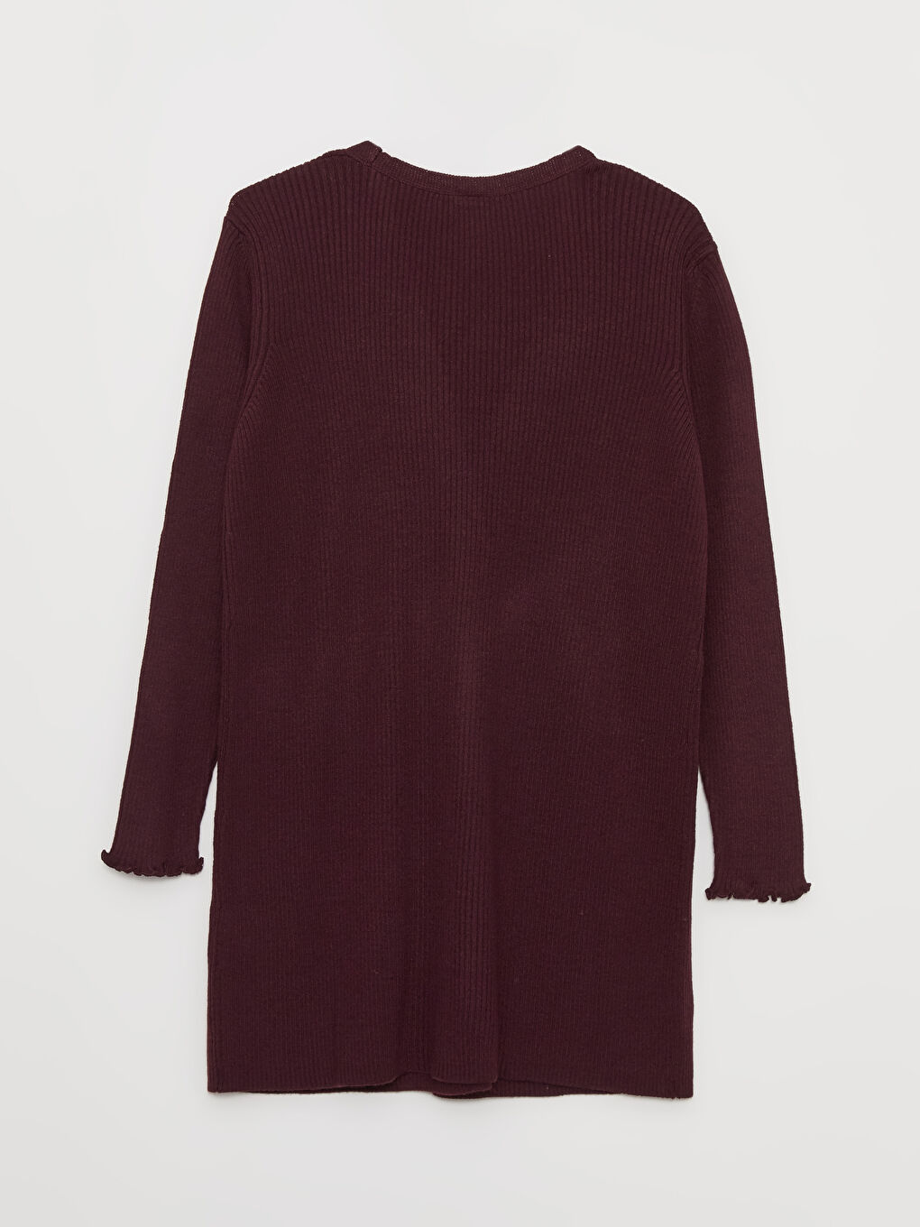 Mor Şal Yaka Düz Uzun Kollu Kadın Triko Hırka-6