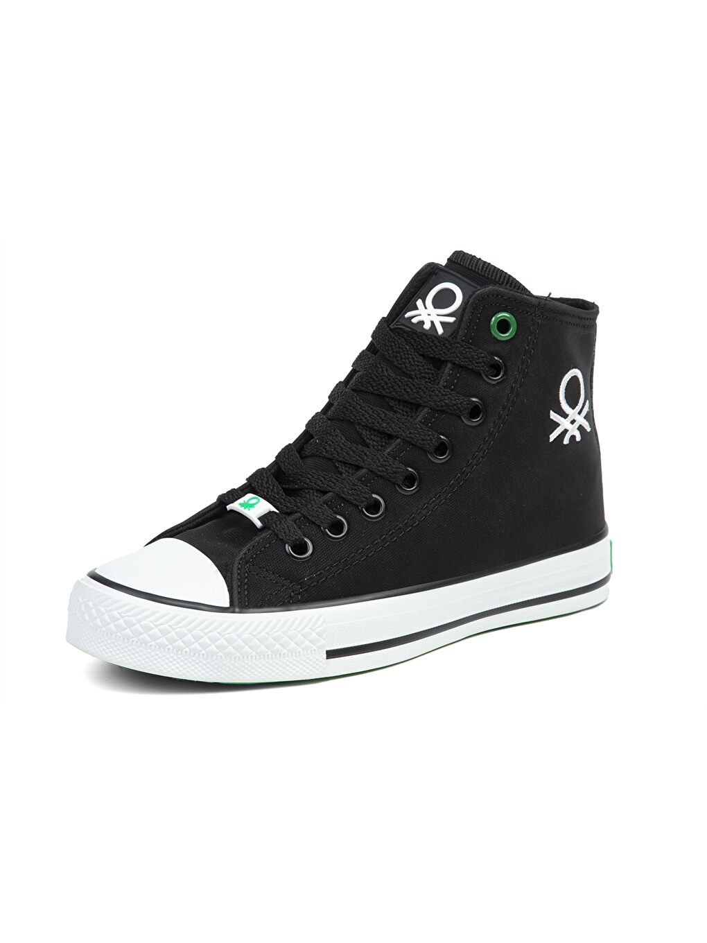 Siyah Deri Görünümlü Baskılı Bağcıklı Bilek Boy Erkek Spor Ayakkabı