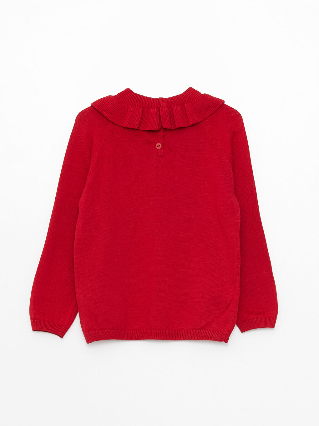 Kırmızı Bisiklet Yaka Uzun Kollu Kız Bebek Triko Kazak-1