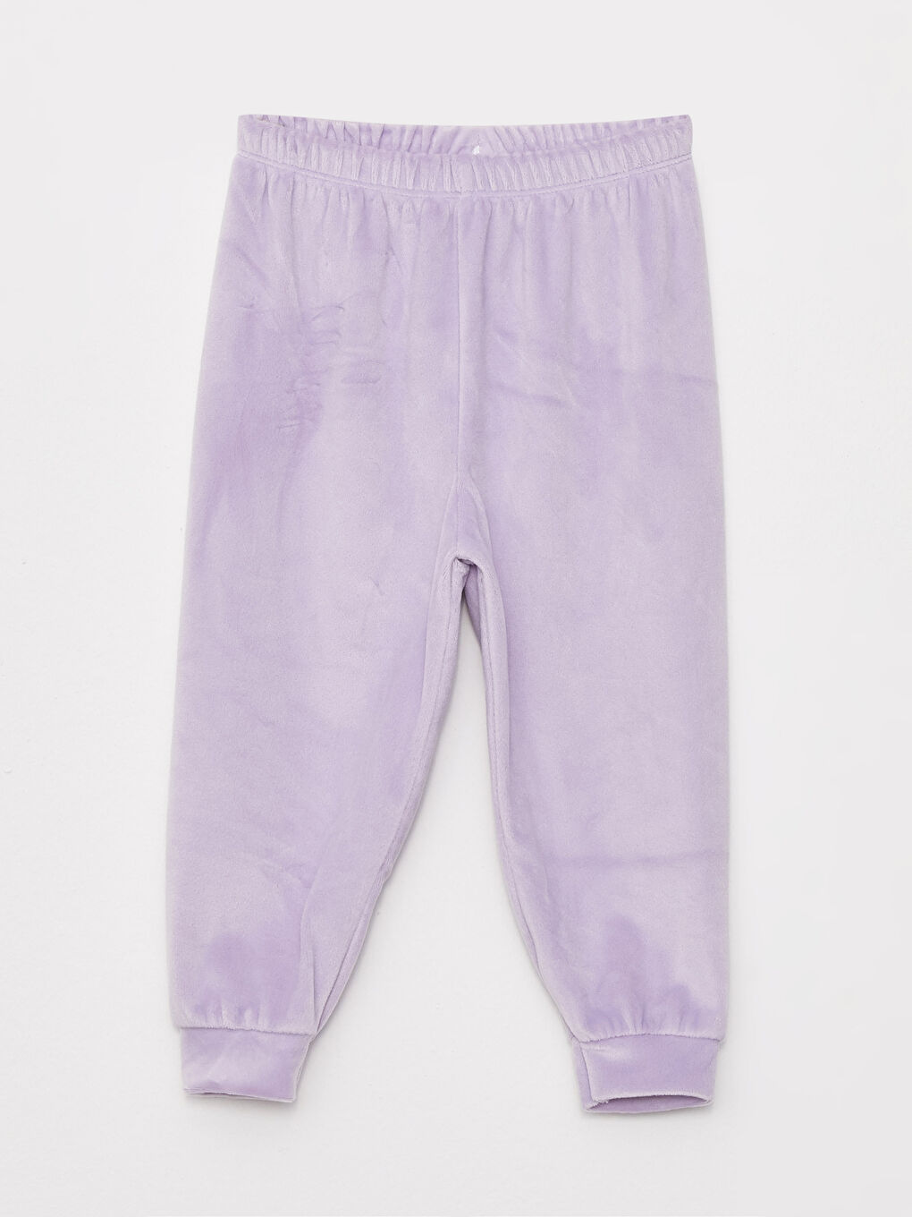 Lila Kadife Desenli Kız Bebek Takım-2