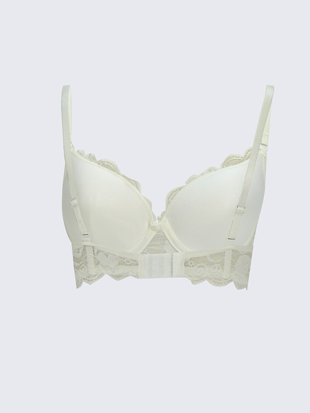 Ekru Dolgusuz Dantelli Sütyen-1