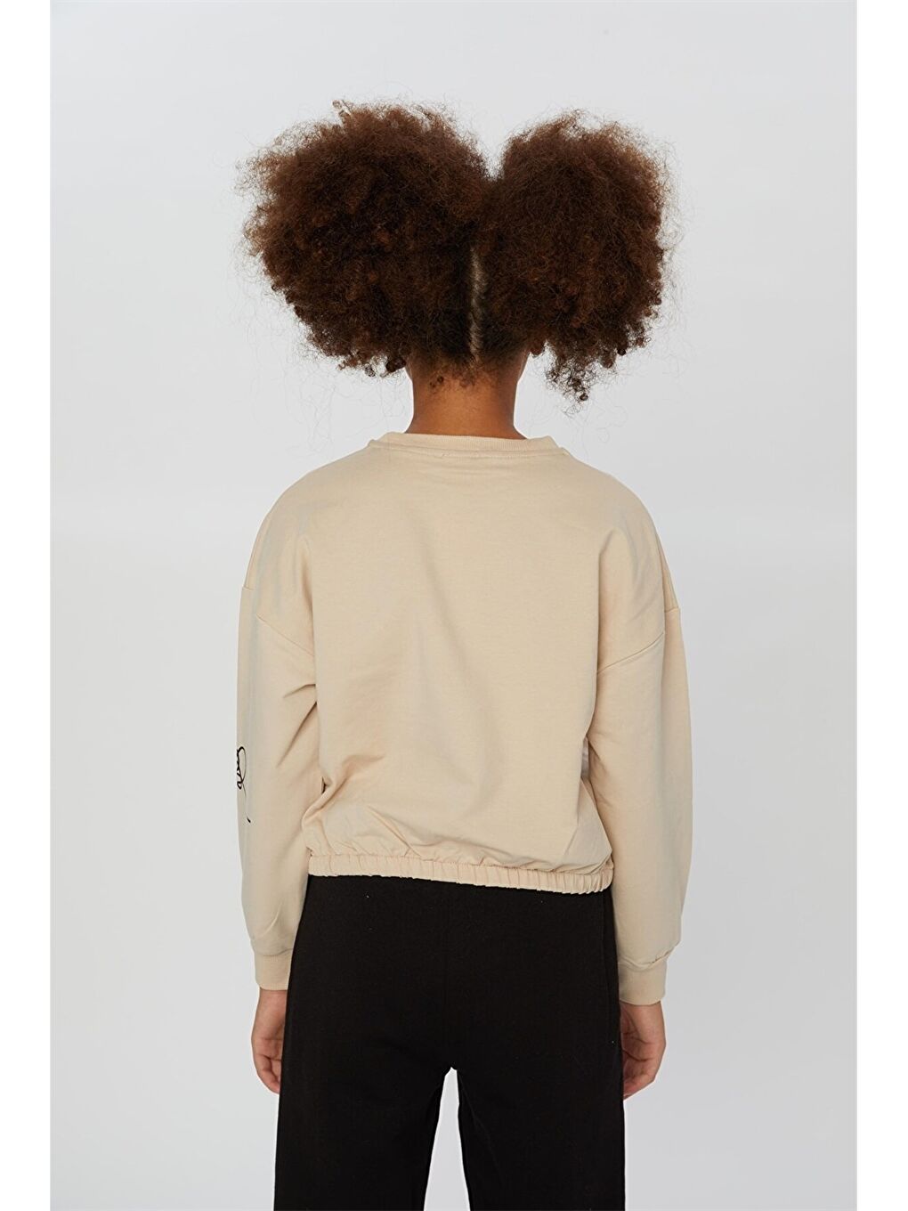 Crew Neck Printed Long Sleeve Girls' Sweatshirt-2