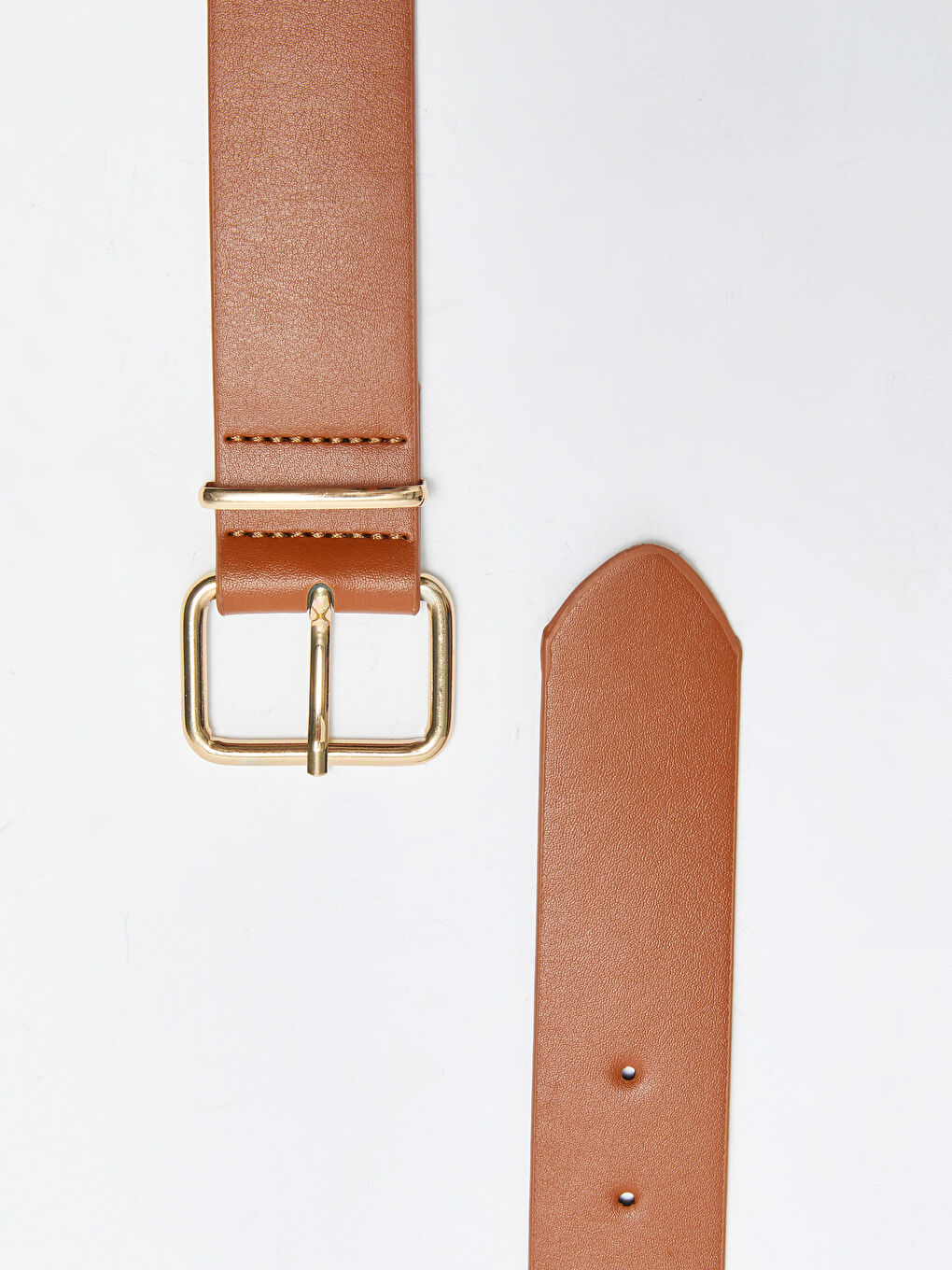 Kahverengi Deri Görünümlü Kadın Kemer-2