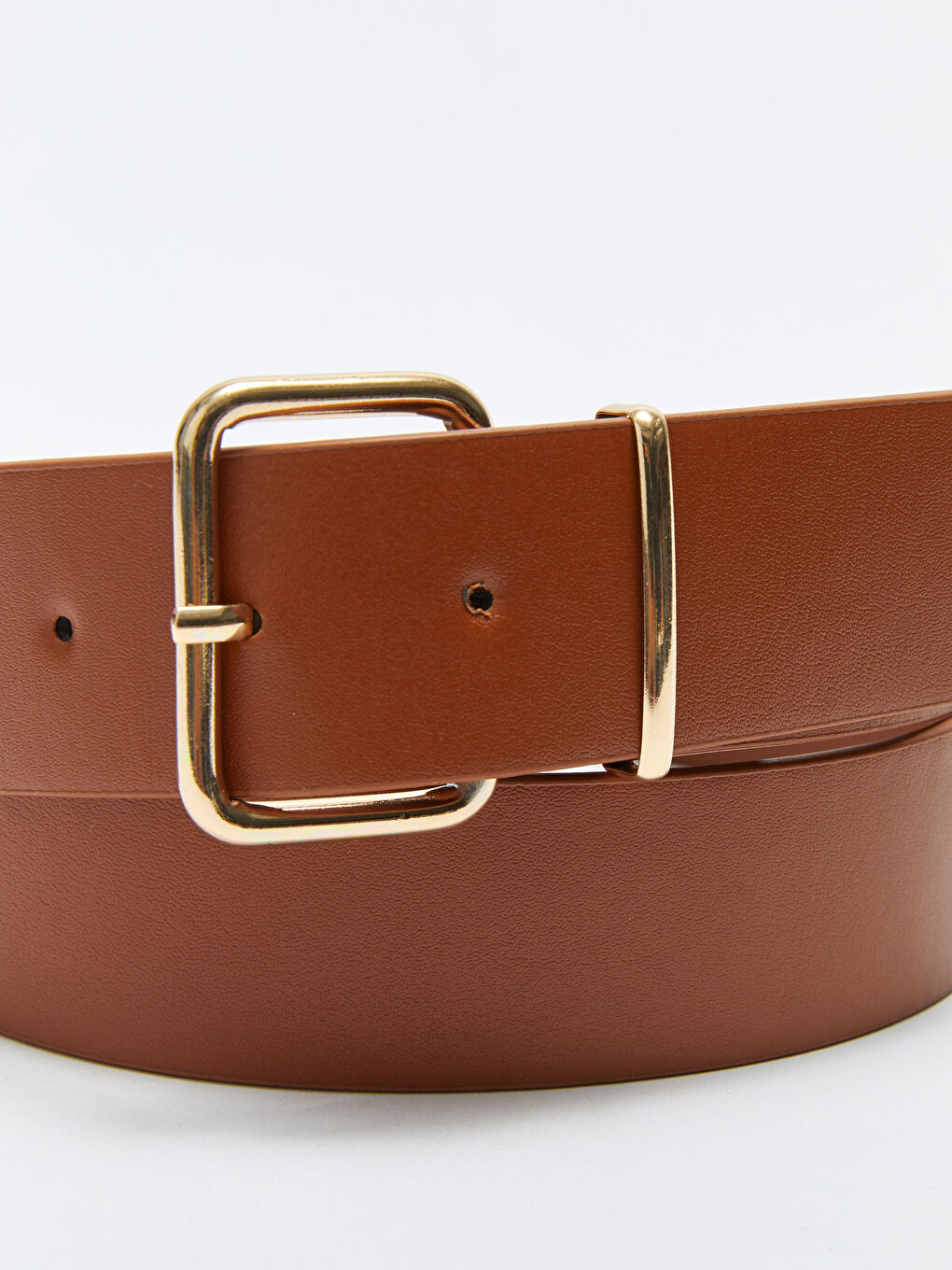 Kahverengi Deri Görünümlü Kadın Kemer-3