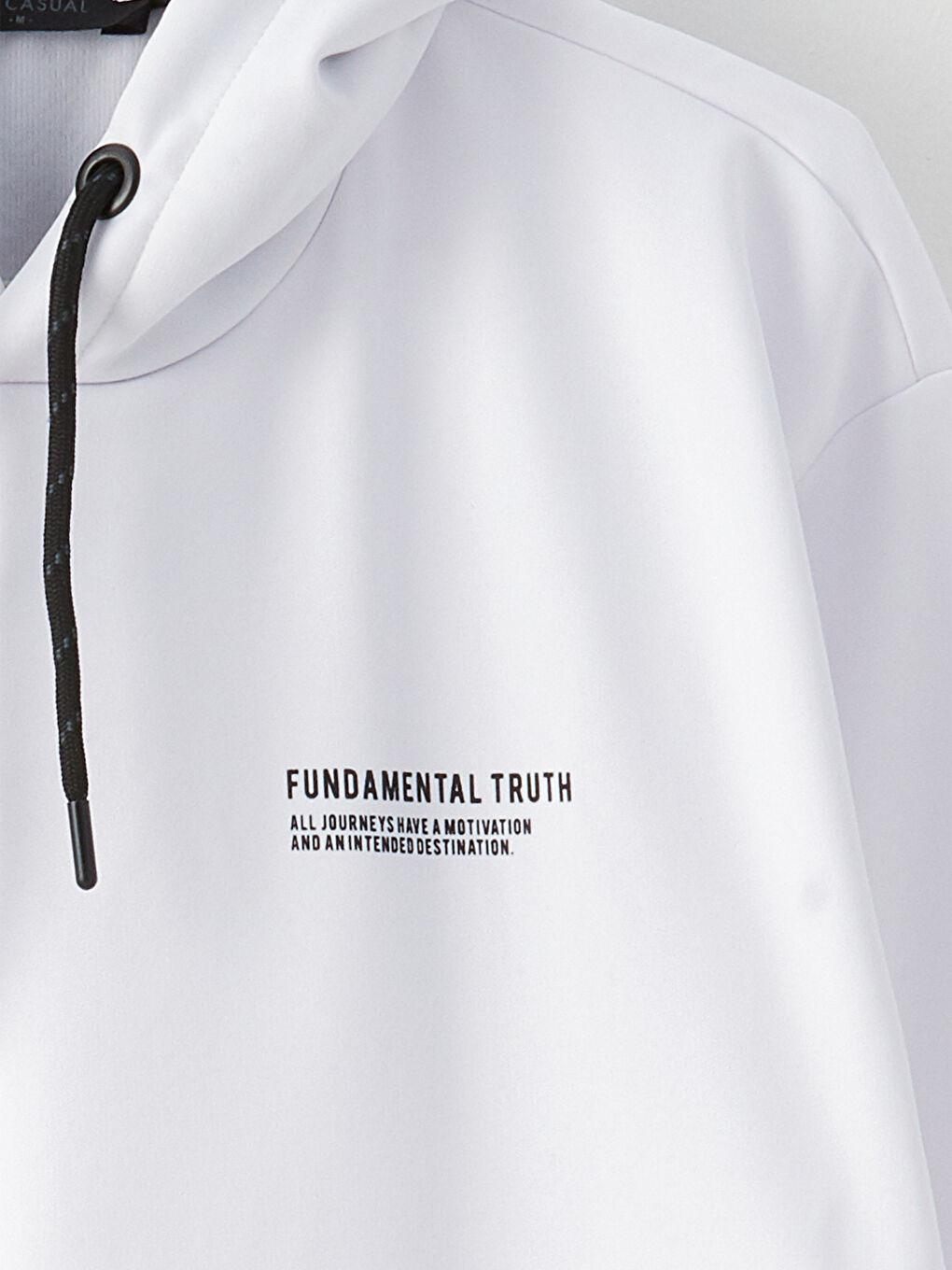 Beyaz Uzun Kollu Erkek Spor Hoodie-7