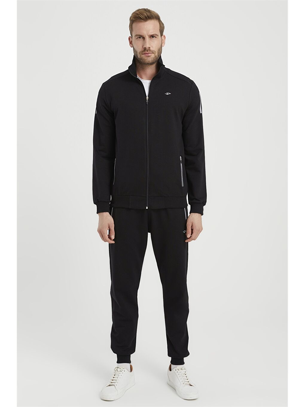 Siyah Standart Kalıp Erkek Eşofman Takım-1