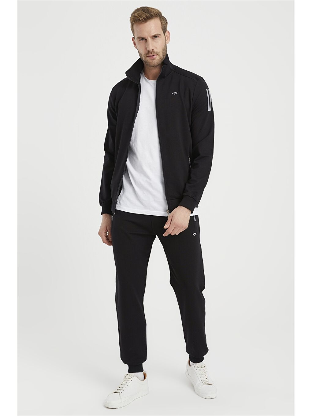 Siyah Standart Kalıp Erkek Eşofman Takım-2