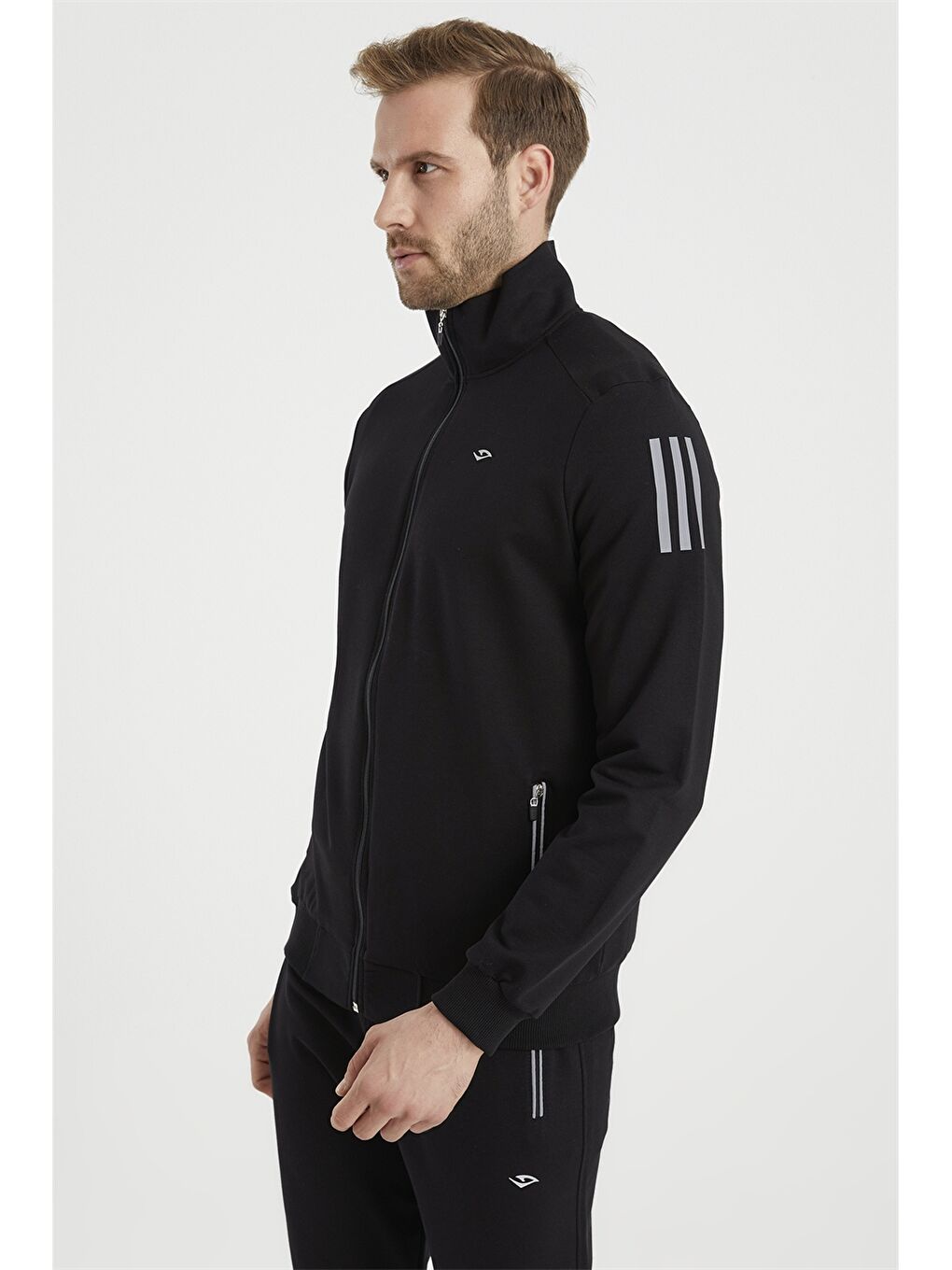 Siyah Standart Kalıp Erkek Eşofman Takım-5