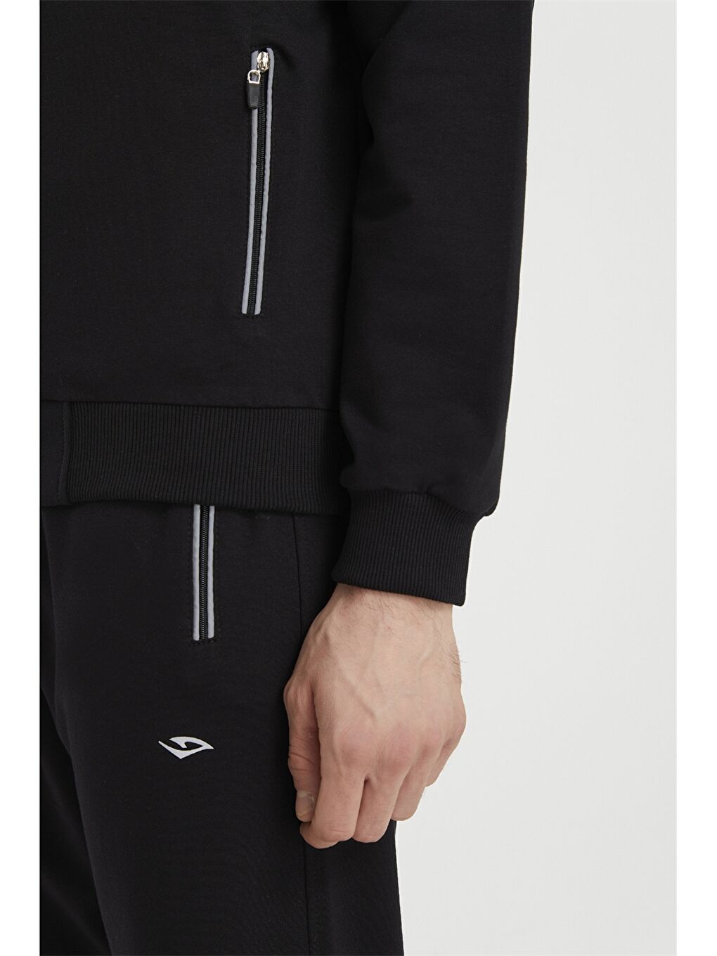 Siyah Standart Kalıp Erkek Eşofman Takım-7