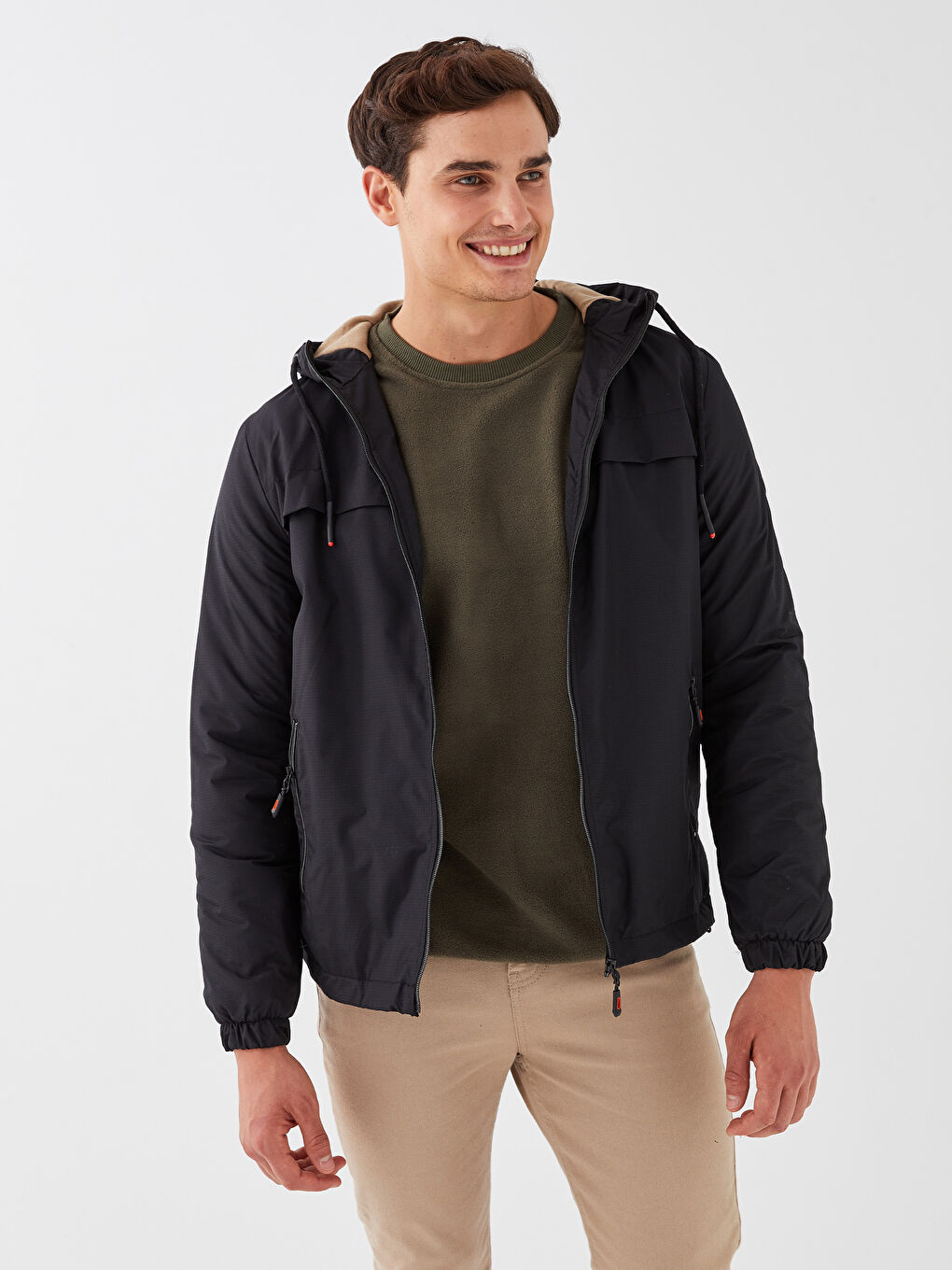 Standard Fit Hooded Men's Coat-1