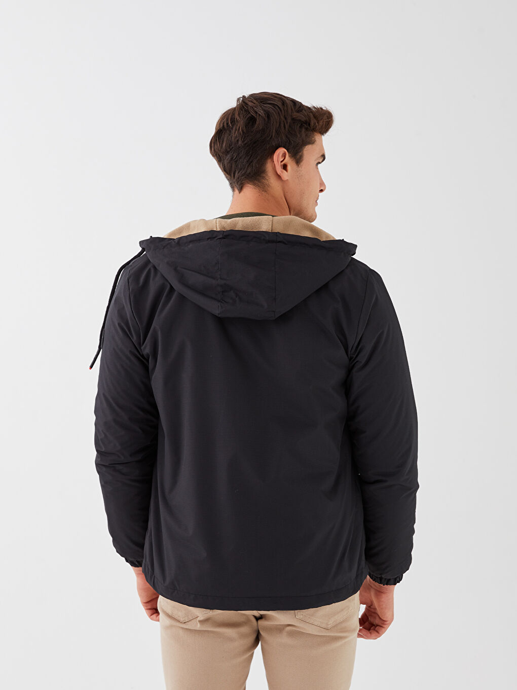 Standard Fit Hooded Men's Coat-5