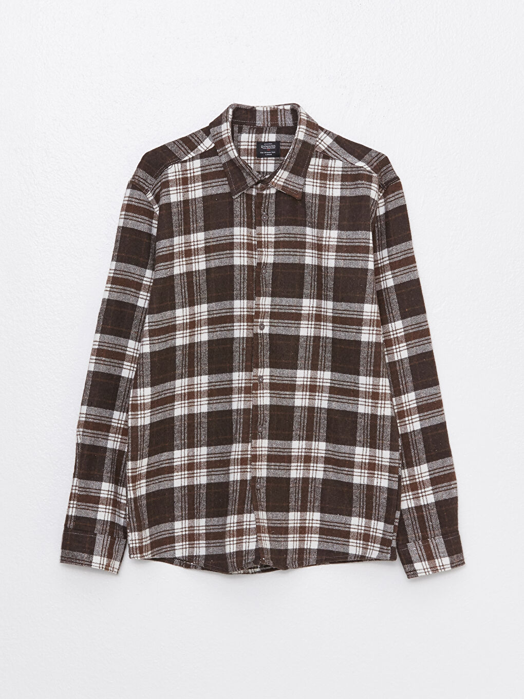 Kahverengi Slim Fit Uzun Kollu Ekose Erkek Oduncu Gömlek