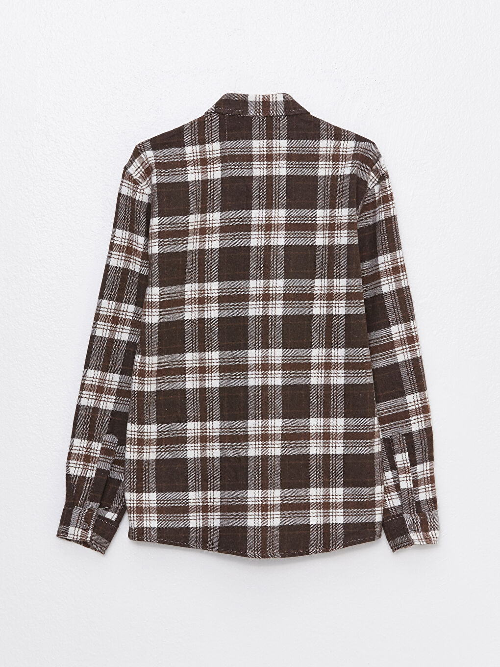 Kahverengi Slim Fit Uzun Kollu Ekose Erkek Oduncu Gömlek-1