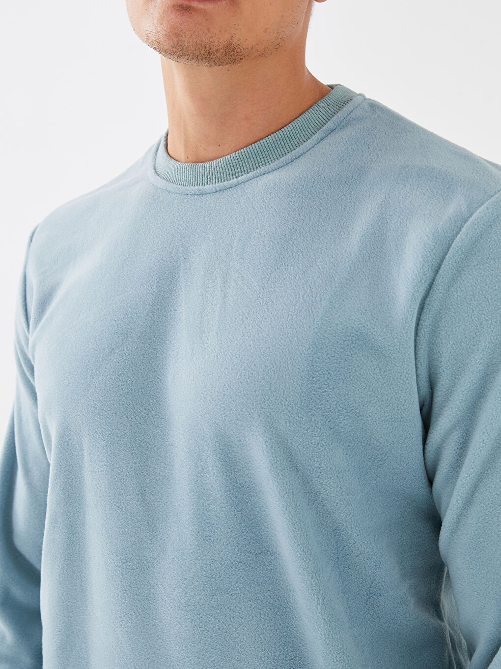Crew Neck Long Sleeve Fleece Men's Sweatshirt-3