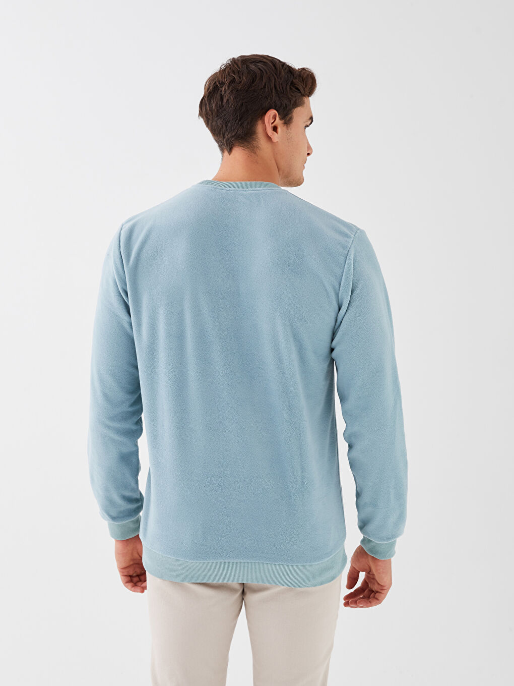Crew Neck Long Sleeve Fleece Men's Sweatshirt-4