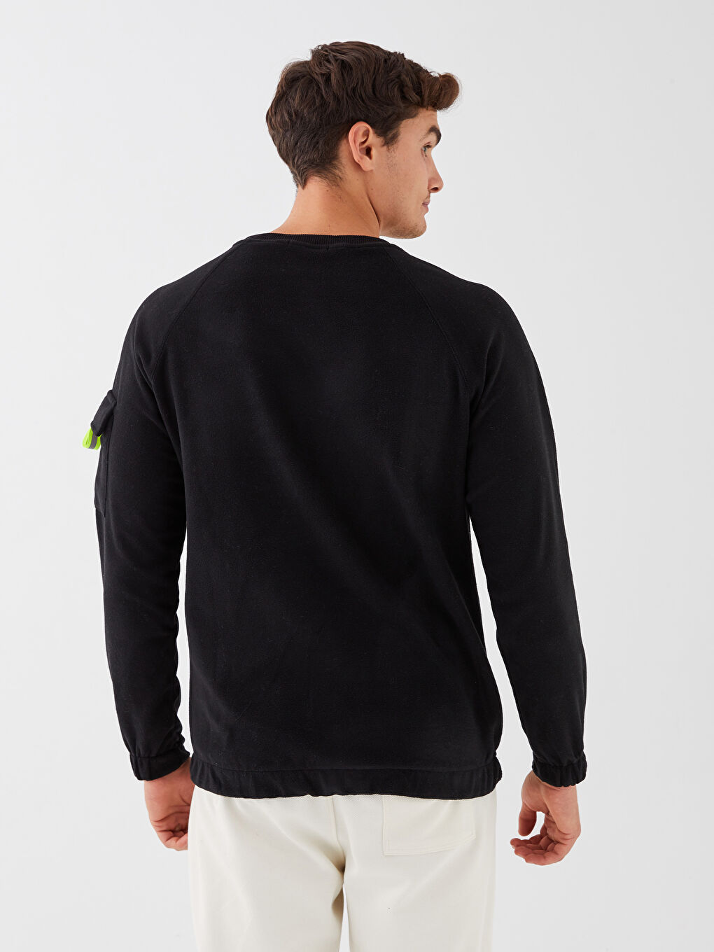 Свитшот Мужской Флисовый Вышитый С Длинным Рукавом И Круглым Вырезом-4