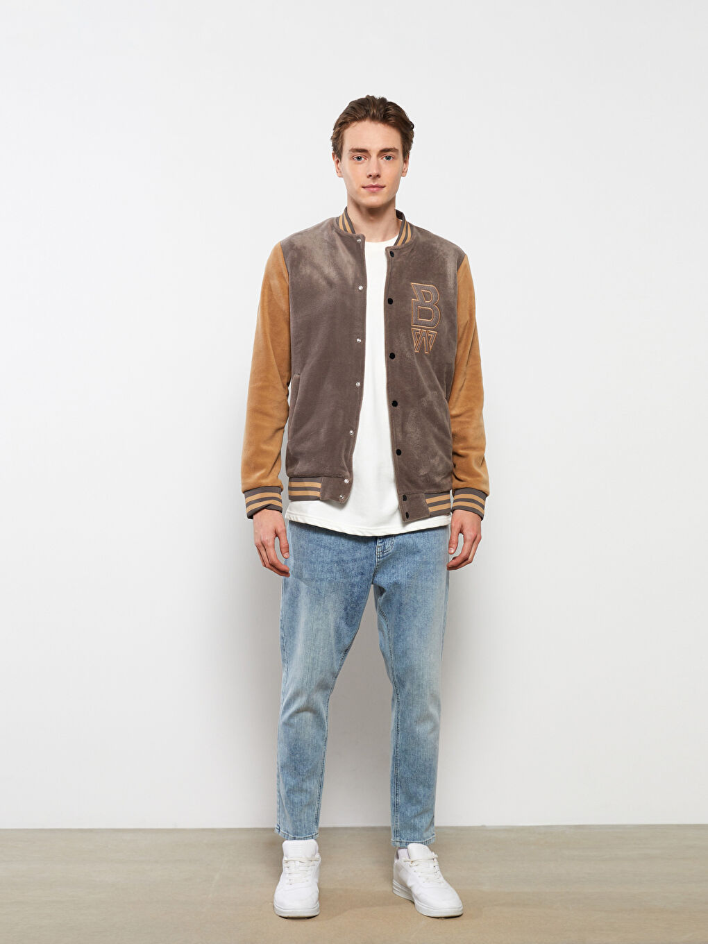 Standard Fit Long Sleeve Men's College Jacket-1