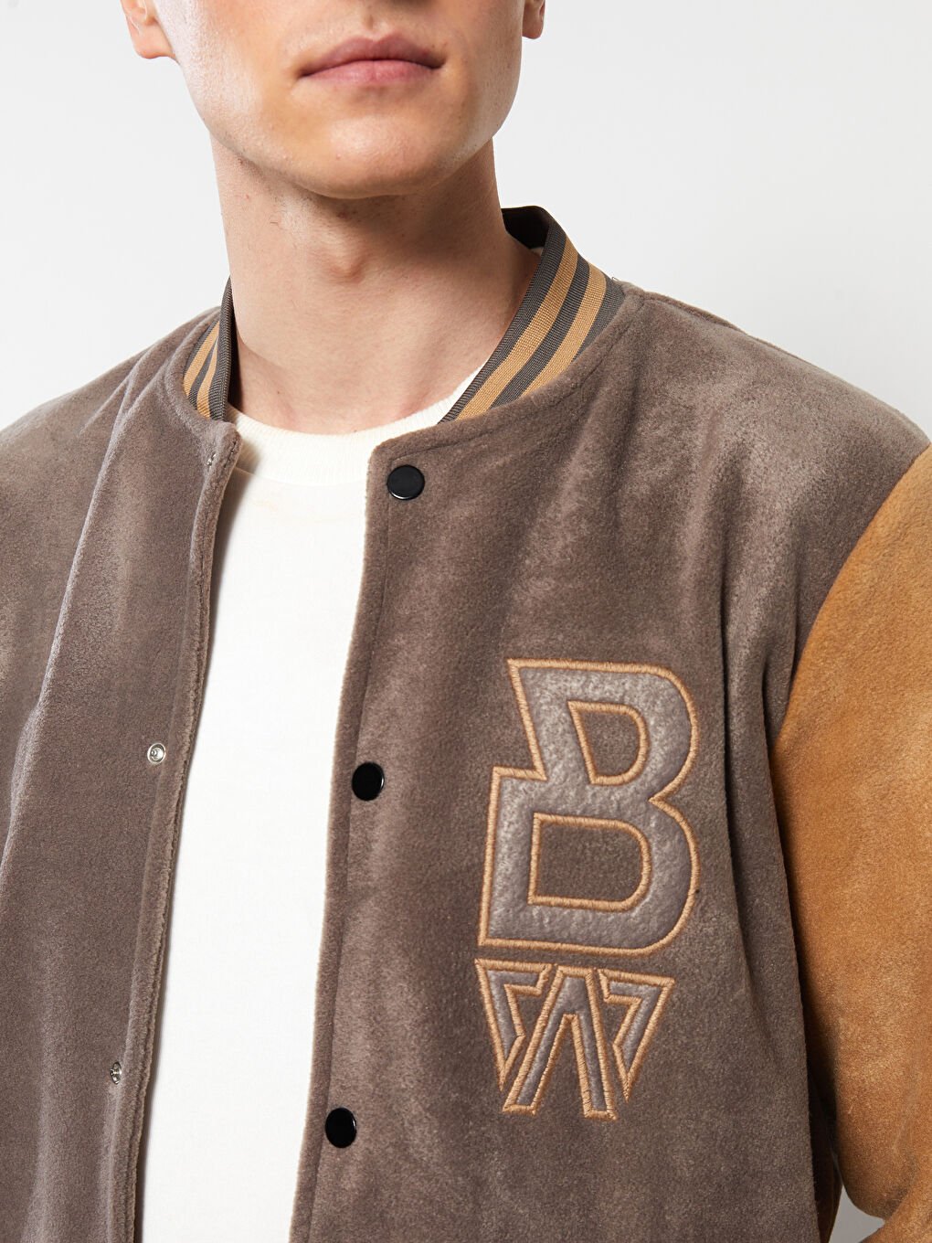 Standard Fit Long Sleeve Men's College Jacket-3