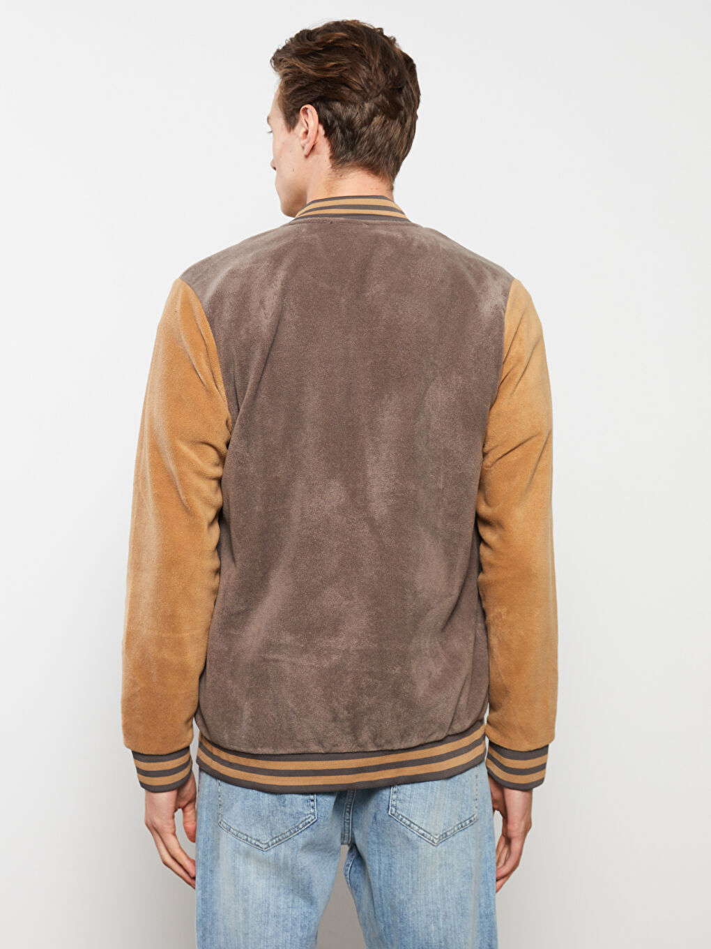 Standard Fit Long Sleeve Men's College Jacket-4