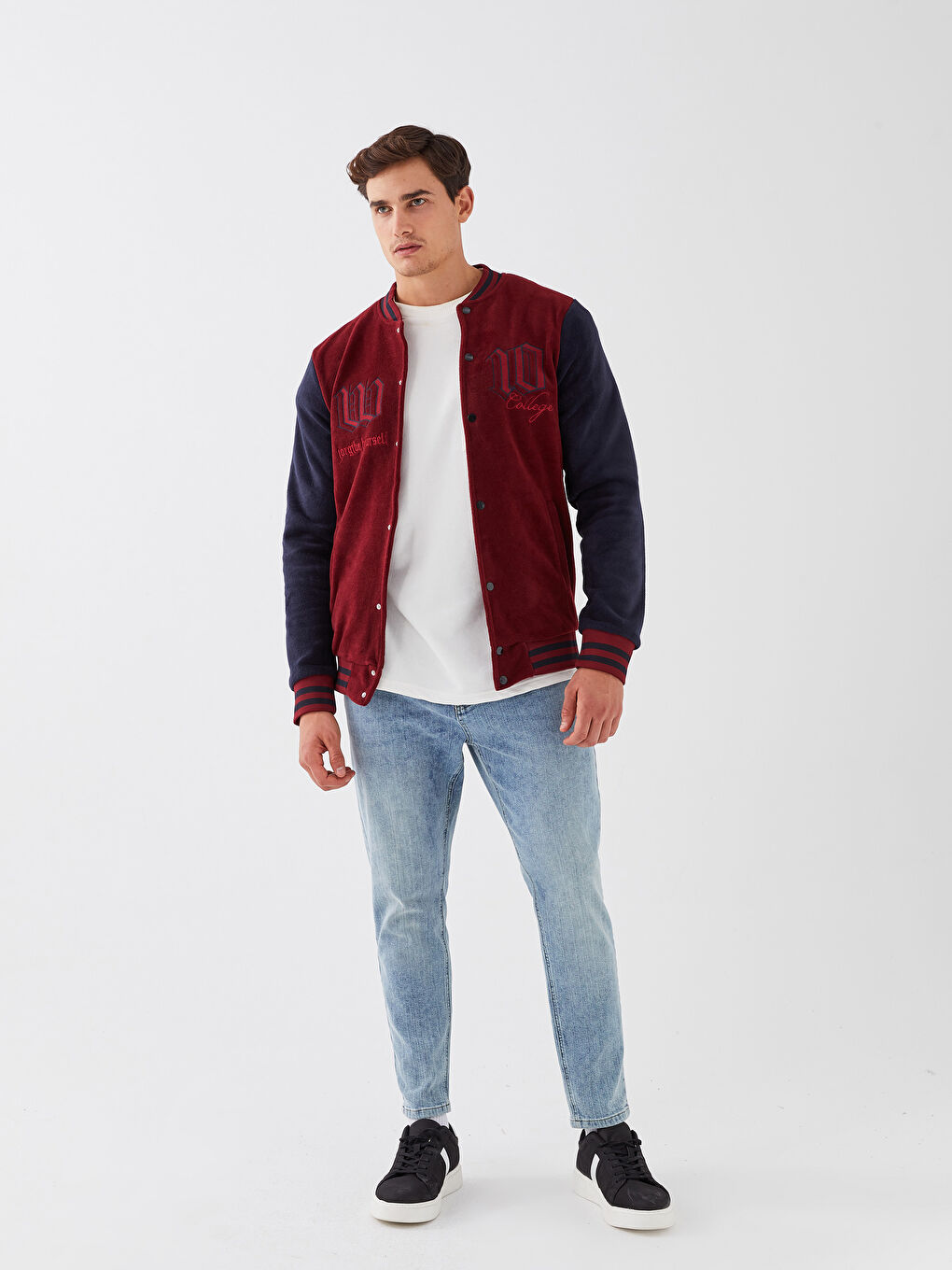 Standard Fit Long Sleeve Men's College Jacket-2