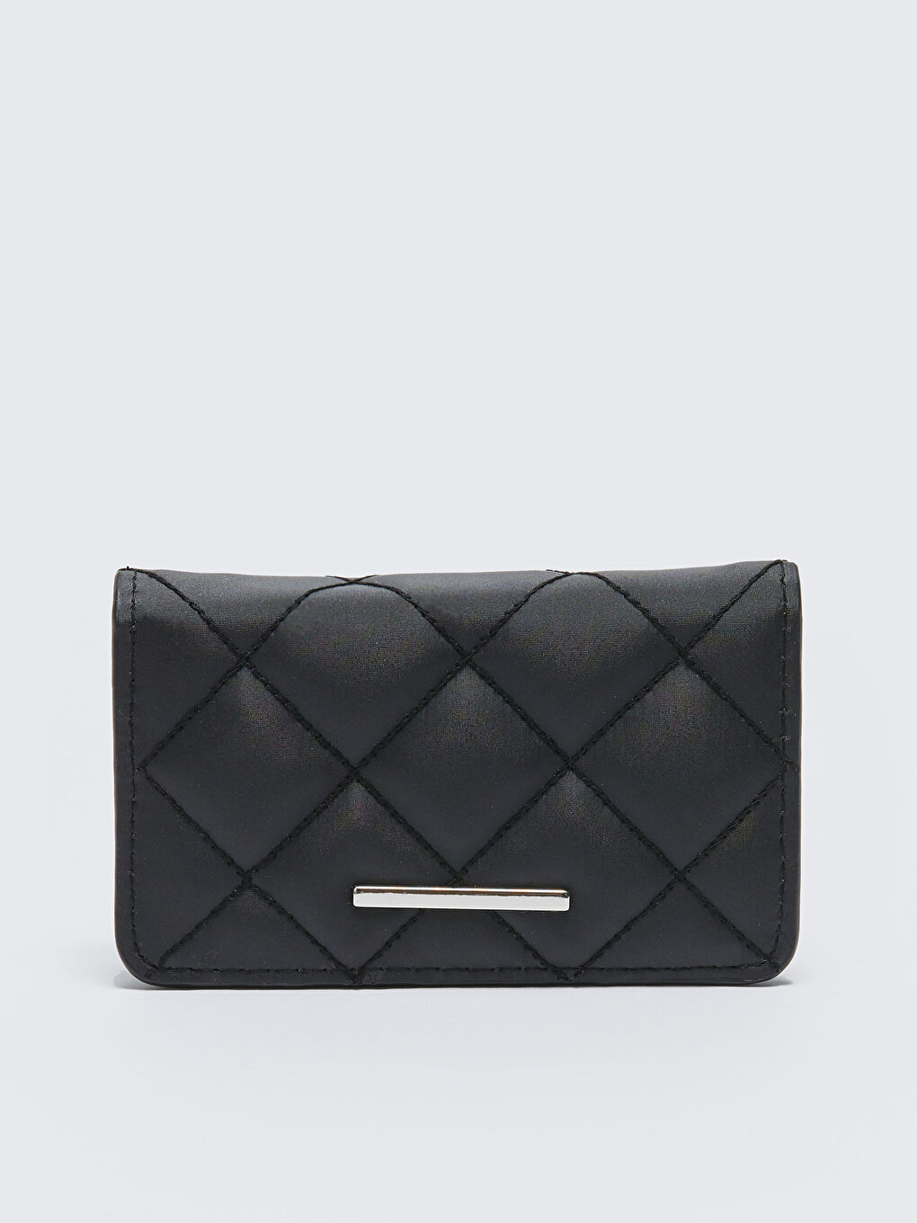 Siyah Paraşüt Kumaş Kapitoneli Kadın Cüzdan