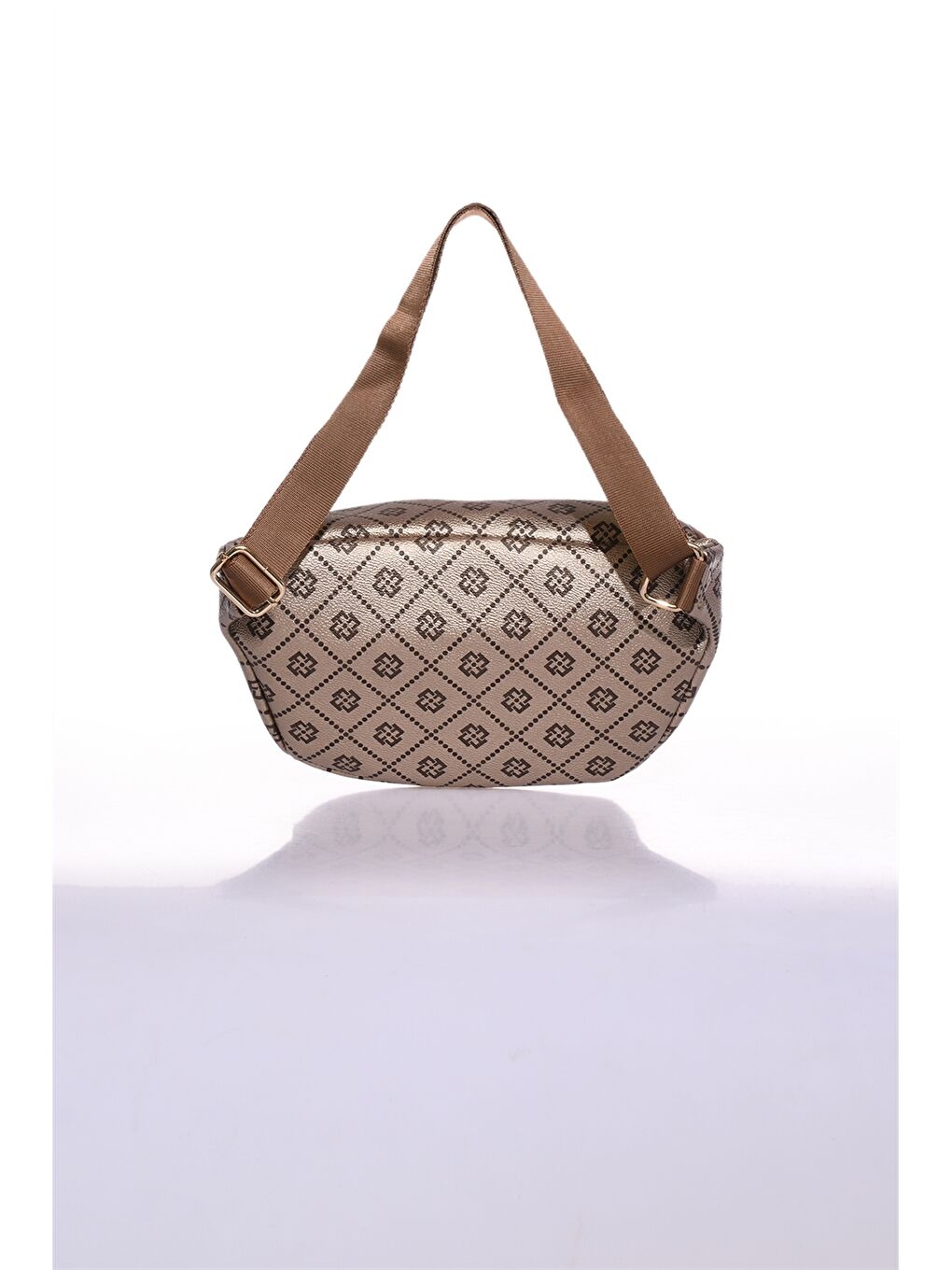 Sarı Deri Görünümlü Desenli Kadın Bel Çantası-2