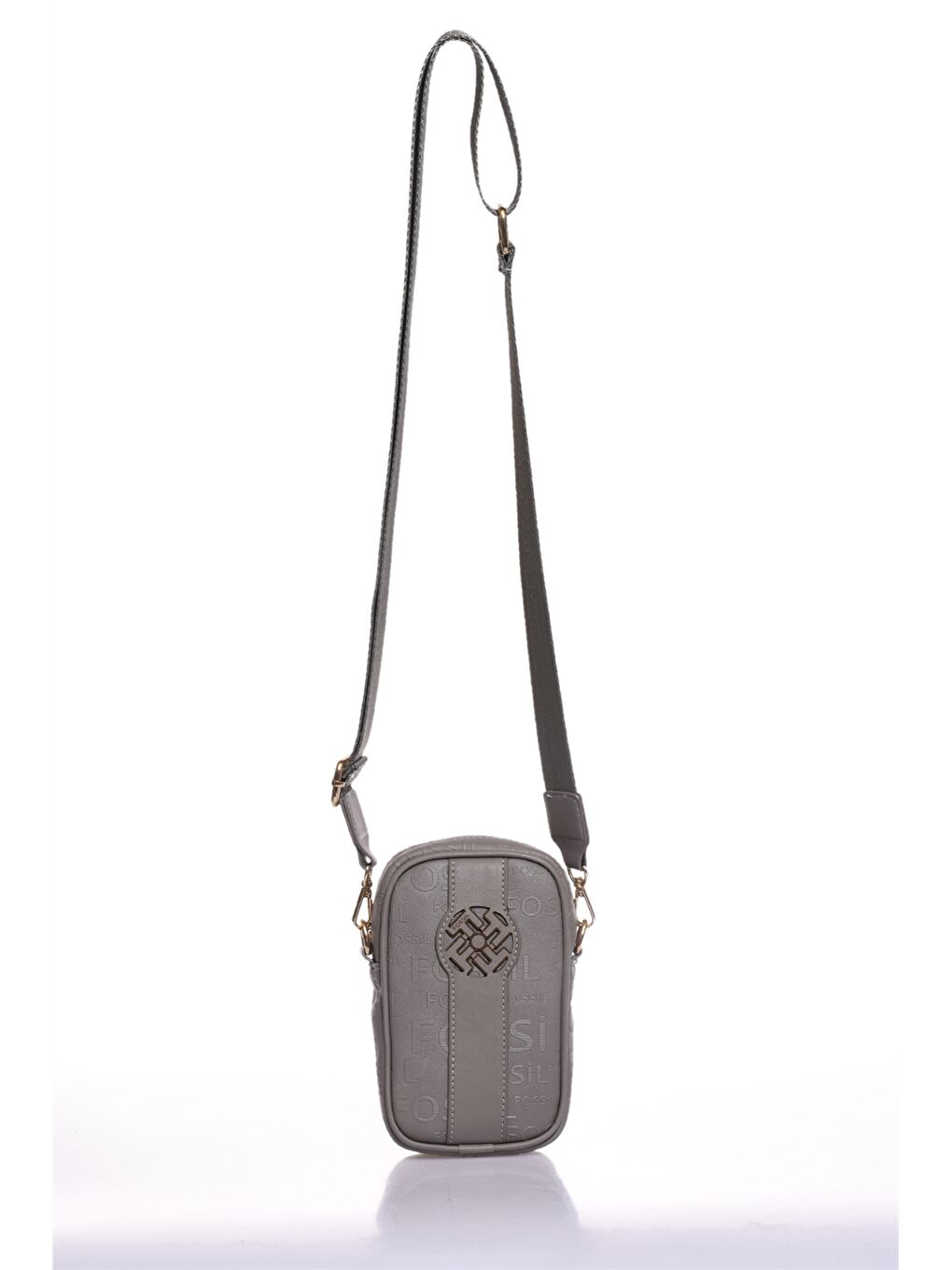 Kahverengi Deri Görünümlü Desenli Kadın Çapraz Çanta