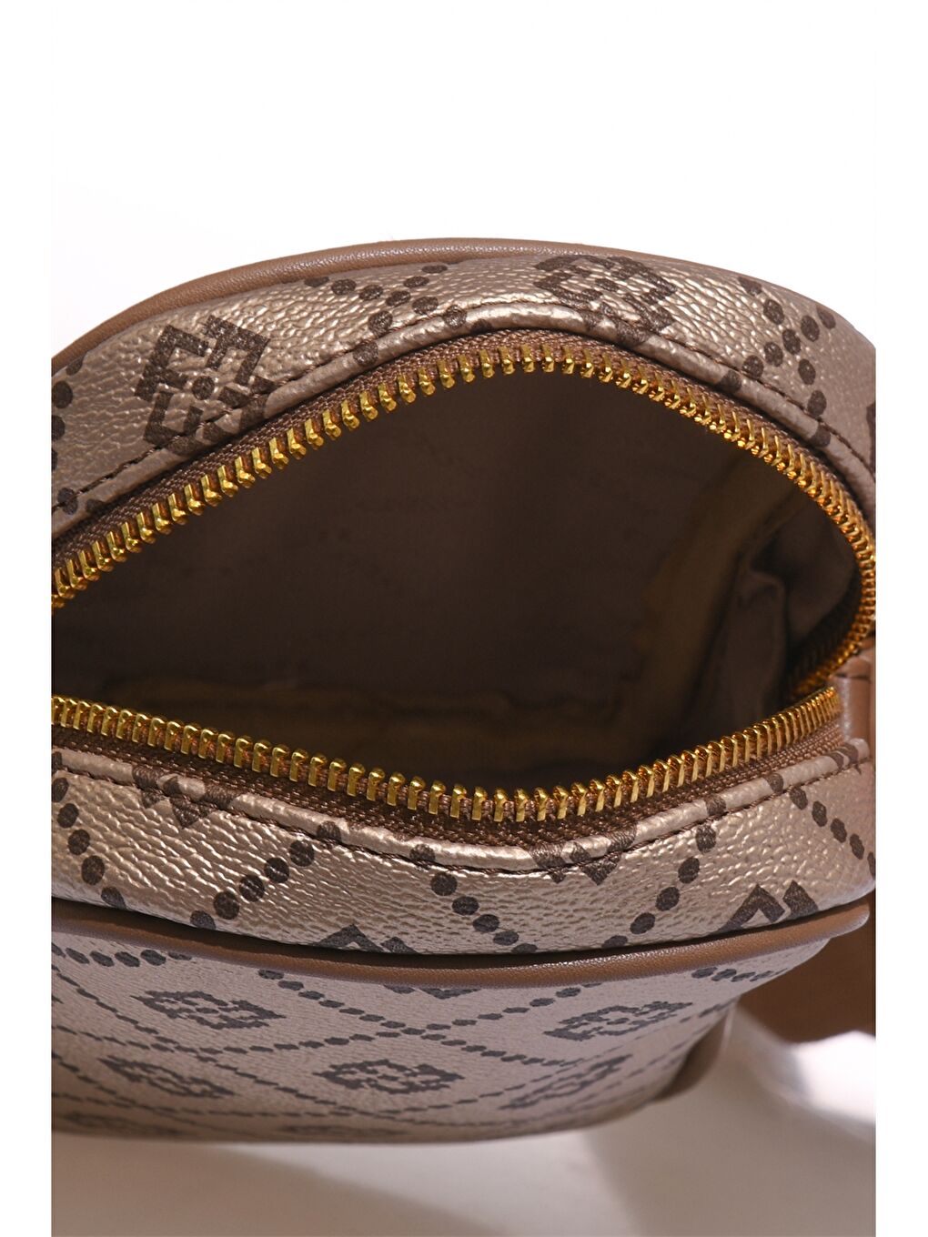 Sarı Deri Görünümlü Desenli Kadın Çapraz Çanta-3