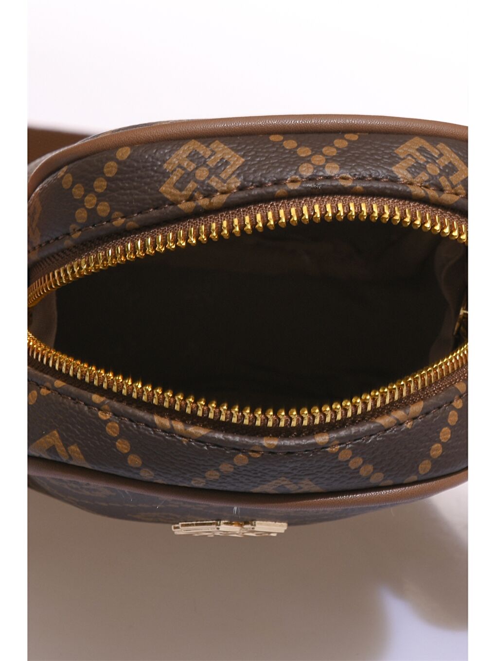 Kahverengi Deri Görünümlü Desenli Kadın Çapraz Çanta-3