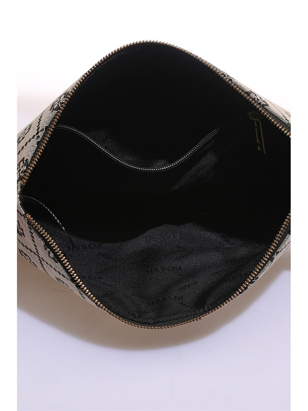 Bej Deri Görünümlü Desenli Kadın Portföy Çantası-3