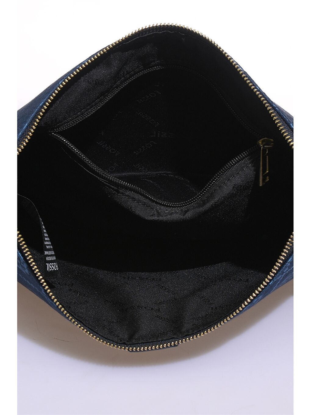 Mavi Deri Görünümlü Desenli Kadın Portföy Çantası-3