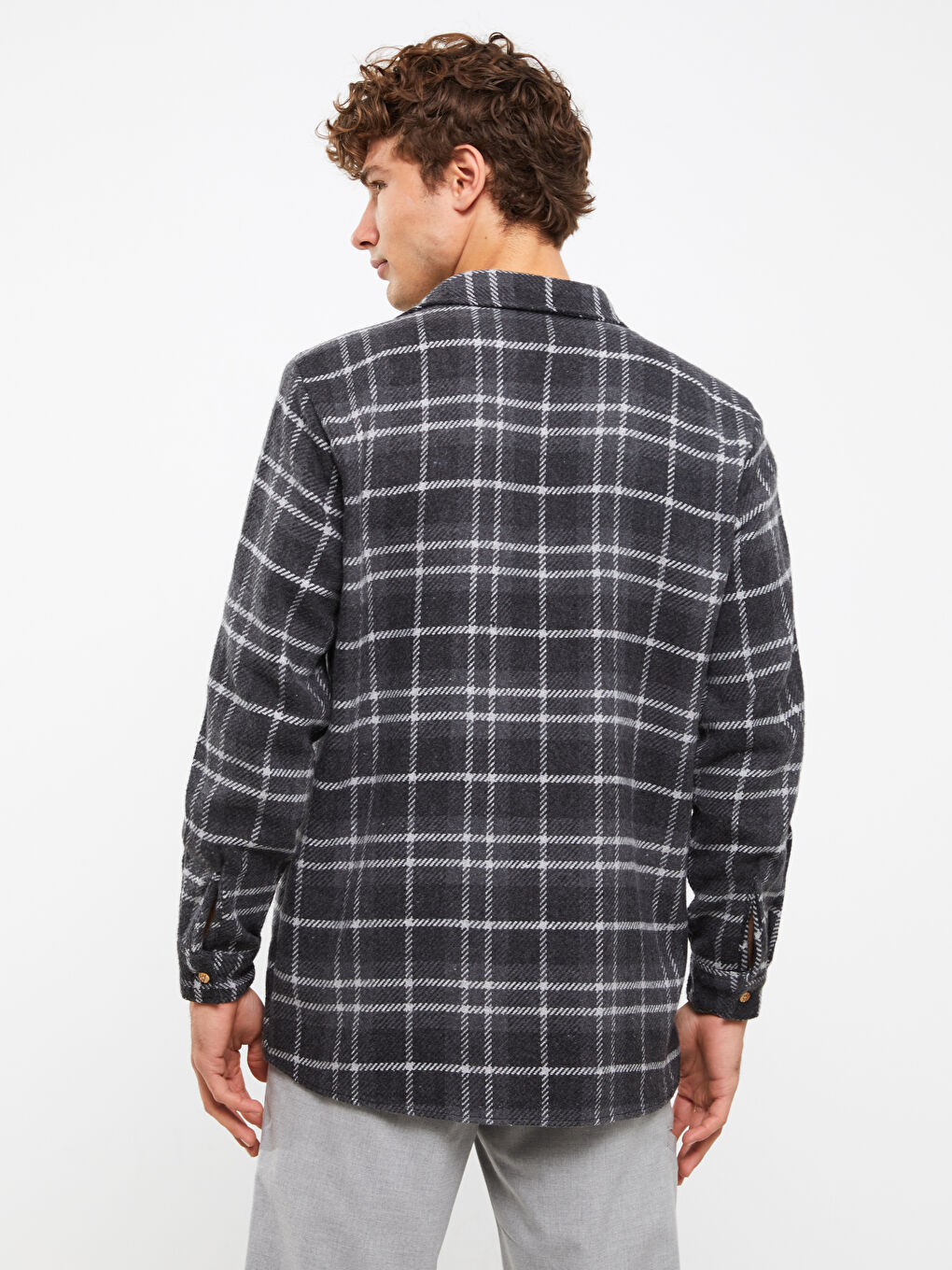 LCW ECO Regular Fit Long Sleeve Plaid Men's Flannel Shirt -W2JA34Z8-LML