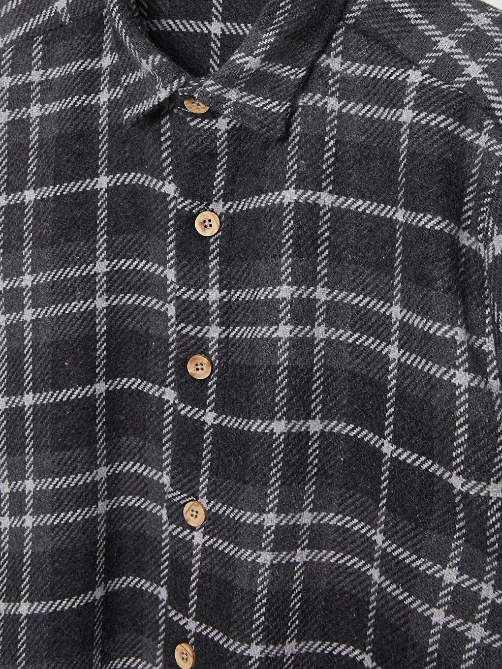 LCW ECO Regular Fit Long Sleeve Plaid Men's Flannel Shirt -W2JA34Z8-LML
