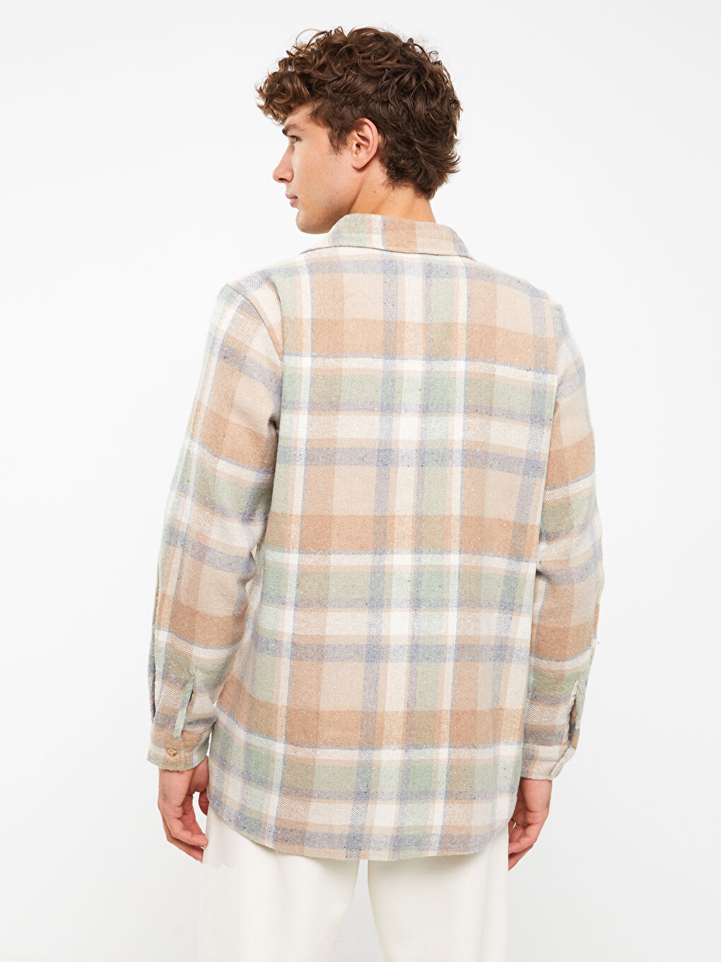 Kahverengi Regular Fit Uzun Kollu Ekose Erkek Oduncu Gömlek-4