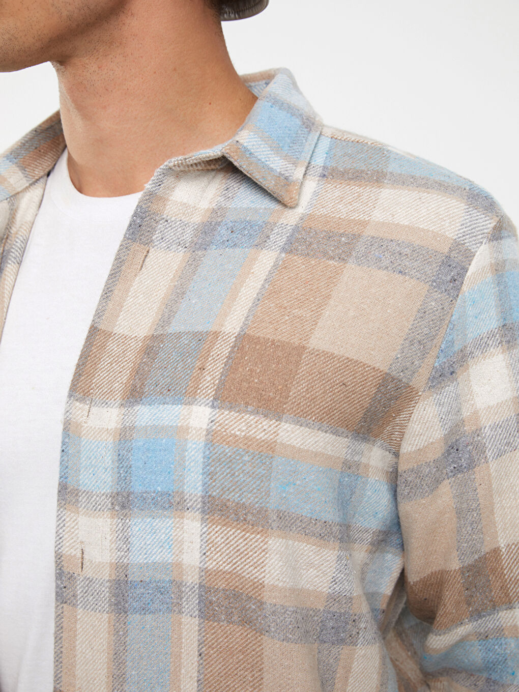 LCW ECO Regular Fit Long Sleeve Plaid Men's Flannel Shirt -W2JA35Z8-LLM