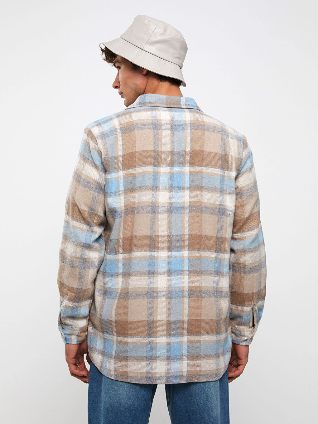 LCW ECO Regular Fit Long Sleeve Plaid Men's Flannel Shirt -W2JA35Z8-LLM