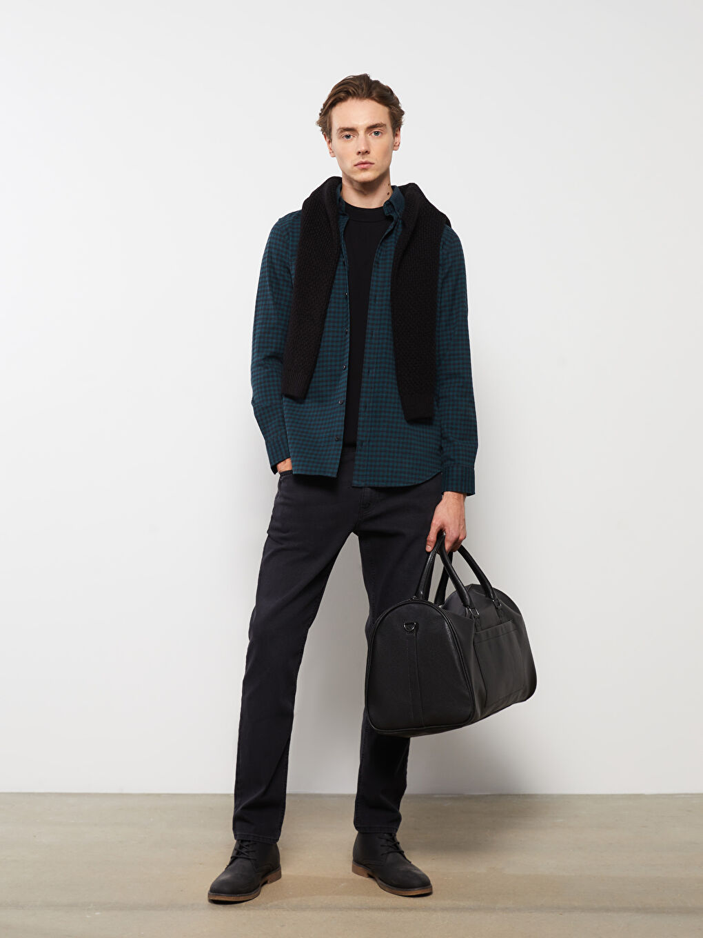 Siyah Regular Fit Erkek Jean Pantolon-1