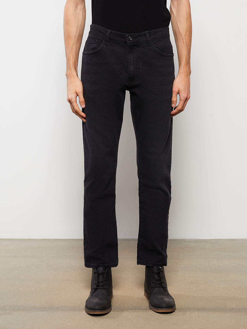 Siyah Regular Fit Erkek Jean Pantolon-2