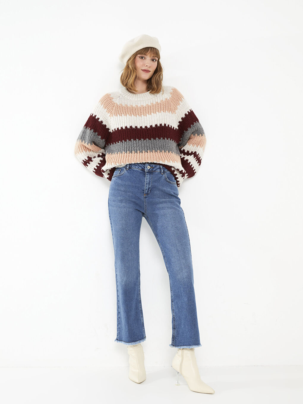 İndigo Kadın Normal Bel Mars Flare Düz Jean Pantolon